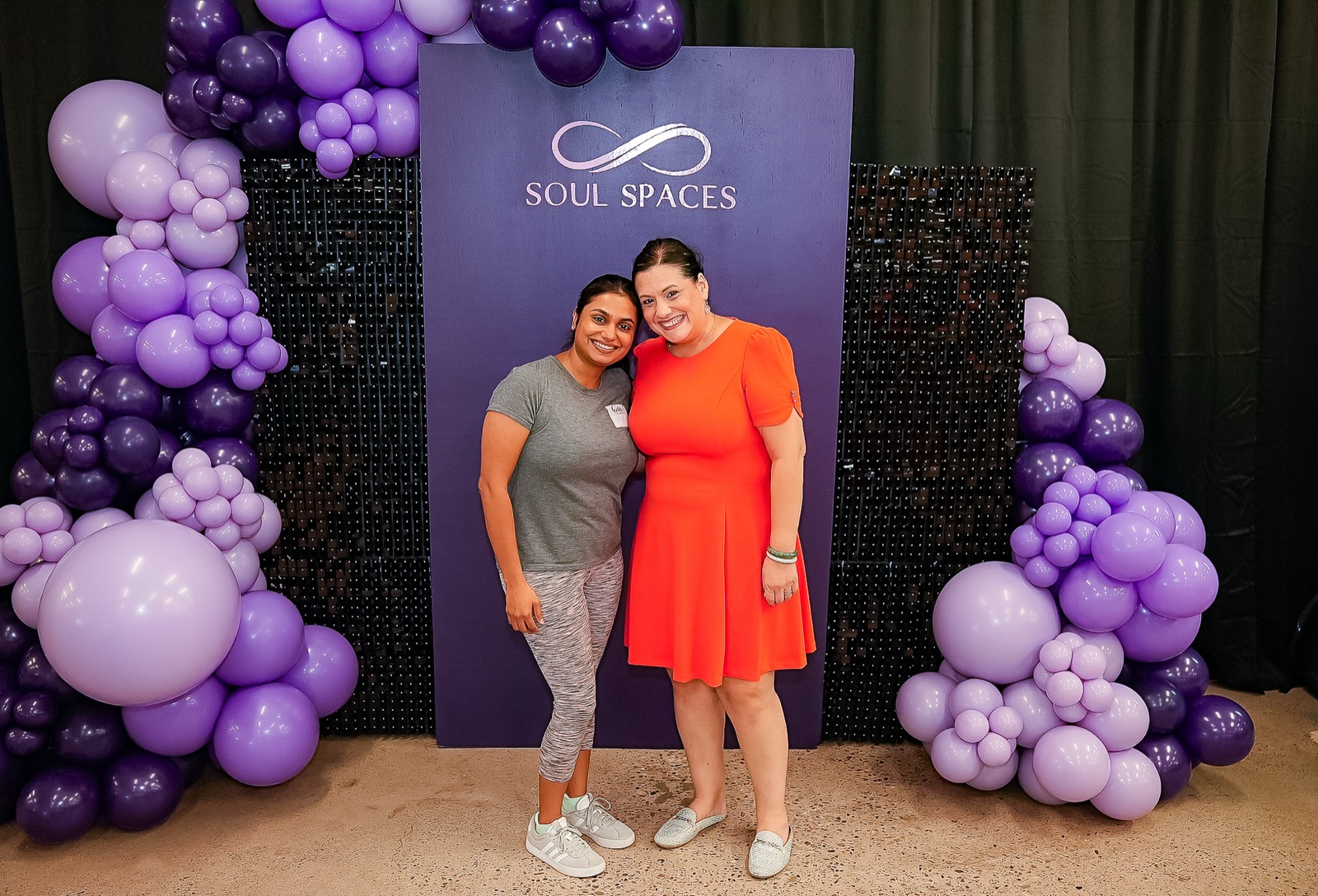 Cheek to cheek at the backdrop